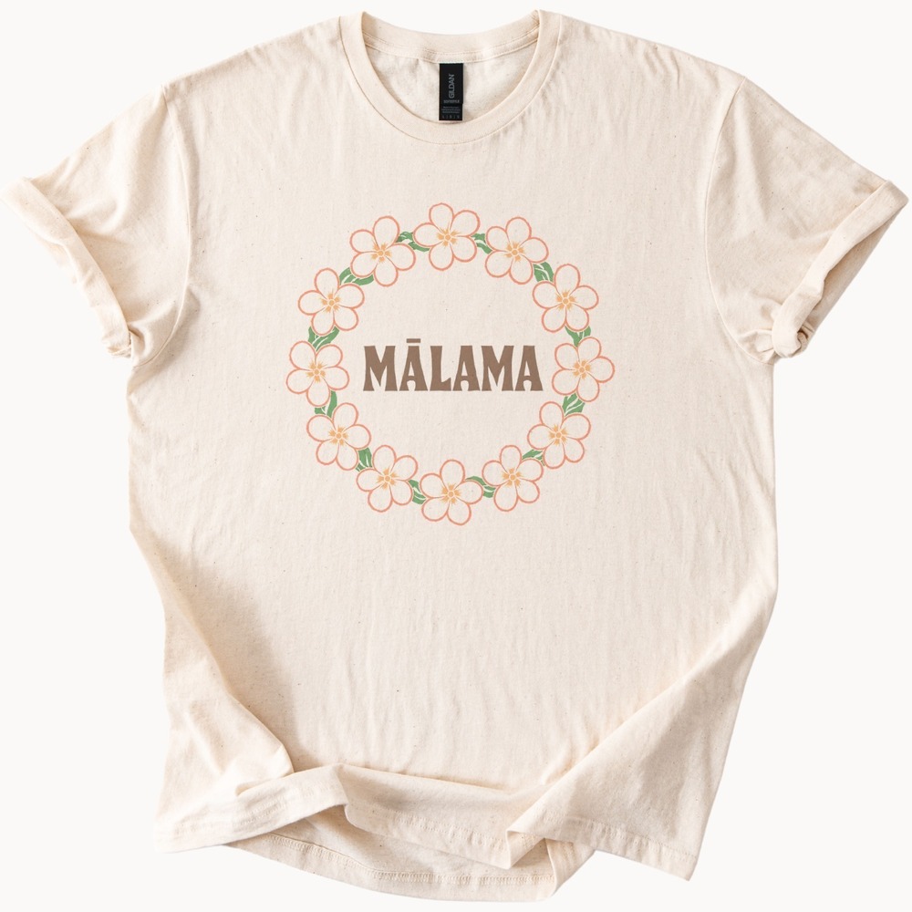 MĀLAMA Blooming in a Tropical Floral Wreath Tee